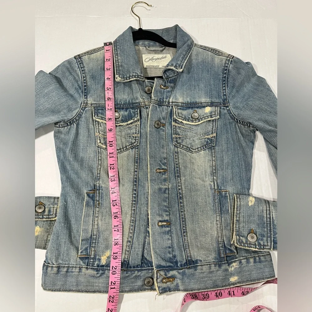 AEROPOSTALE DISTRESSED JEAN JACKET - Picture 3 of 15